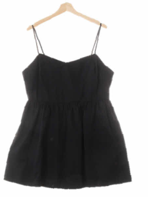 h&m 블랙 면 끈소매미니원피스