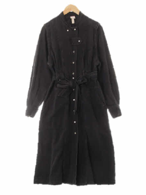 h&m 흑청 데님 스냅버튼워싱롱원피스