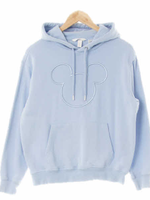 h&m Disney 세레니티블루 면혼방 볼드자수미키후드티