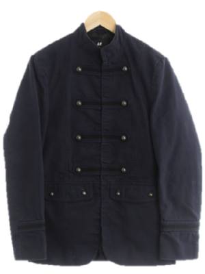 h&m 네이비 면 더블버튼디테일자켓