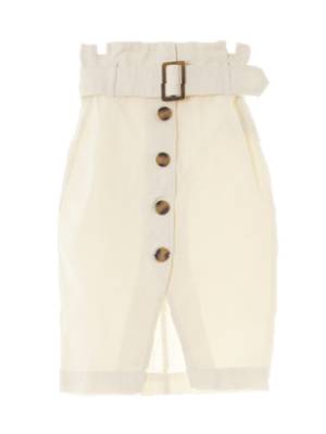 h&m 아이보리 면 슬릿버튼하이웨스트스커트