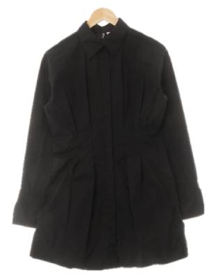 h&m 블랙 면 핀턱셔츠형미니원피스